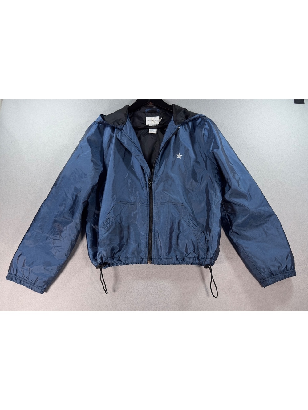 Vintage Calvin Klein Jeans Blue Lightweight Windbreaker Jacket Y2K Streetwear Sz
